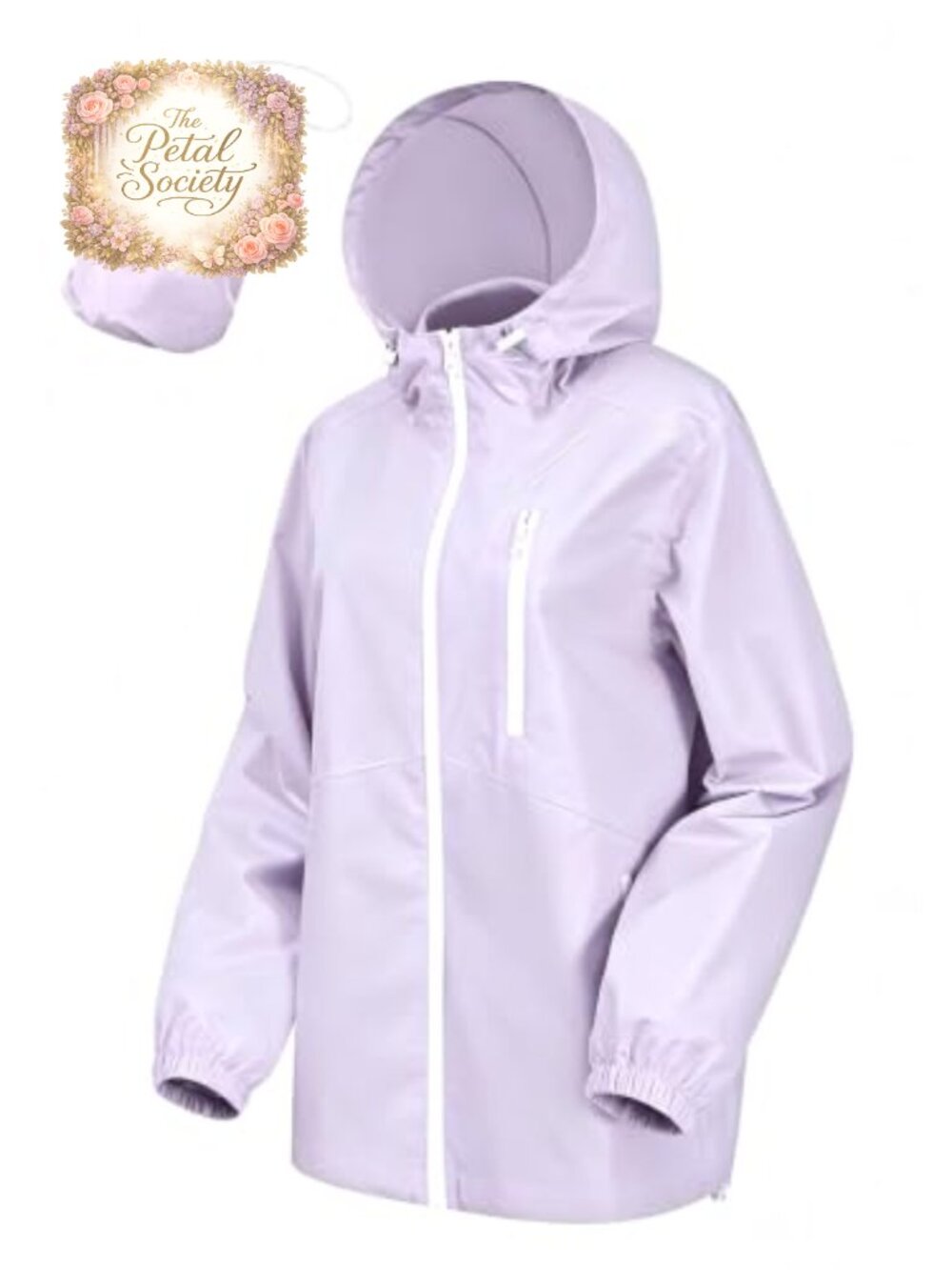 Women's Waterproof Hooded Rain Jacket Lightweight Cycling Running